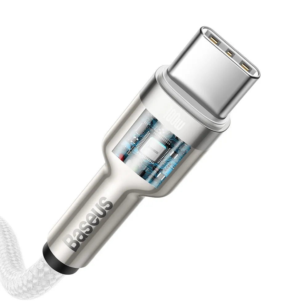 BASEUS kabel Type- C do Type- C PD100W Metalni kabel CATJK-D02 2m bijeli