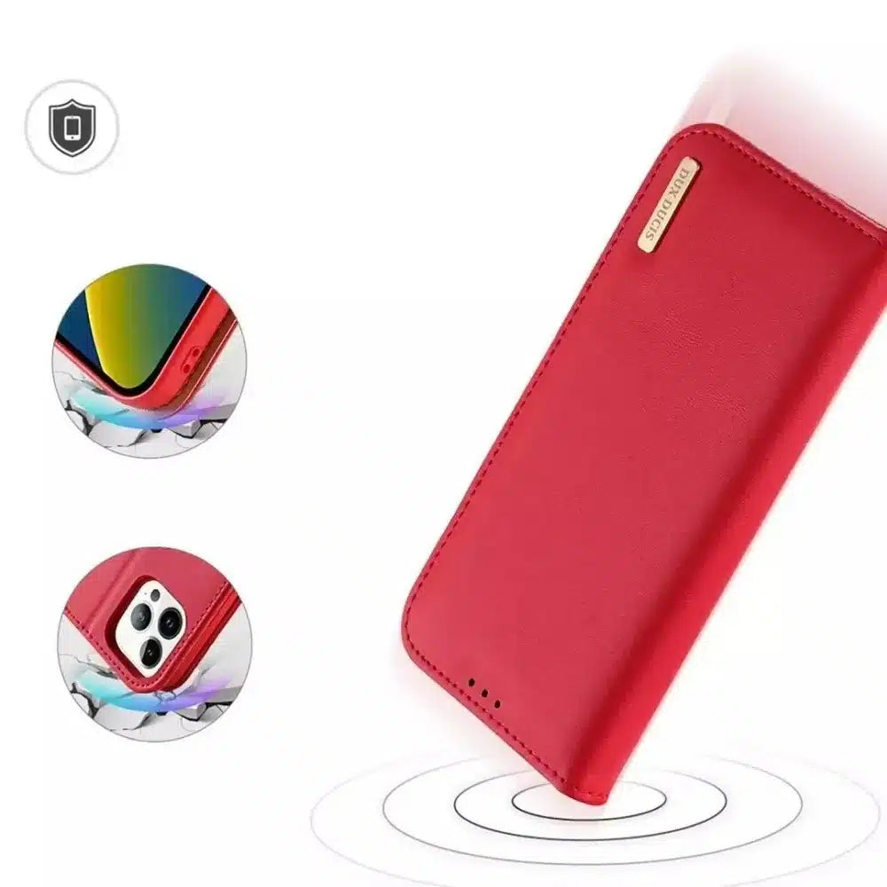 DUX DUCIS Hivo kožna torbica novčanik za Apple iPhone 15 Pro crvena