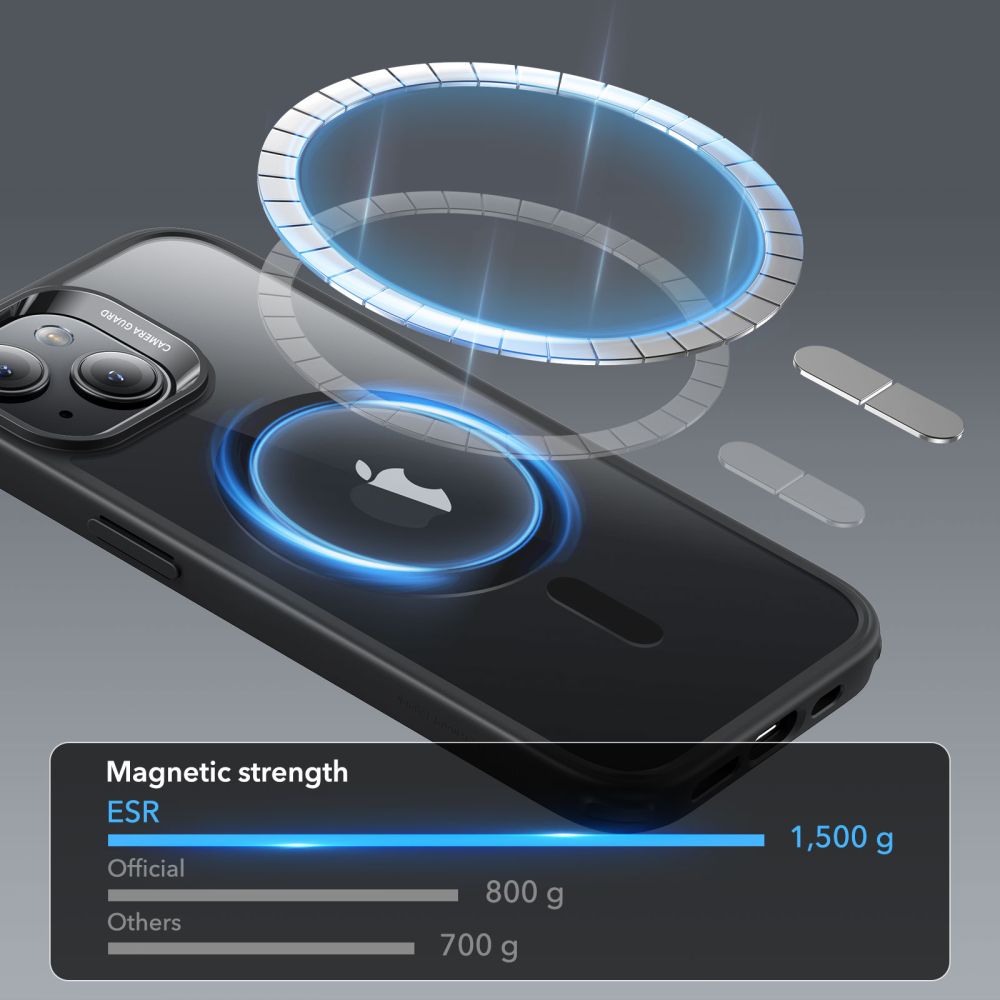 ESR - Classic Hybrid HaloLock kryt pro iPhone 15 Plus - Clear Black