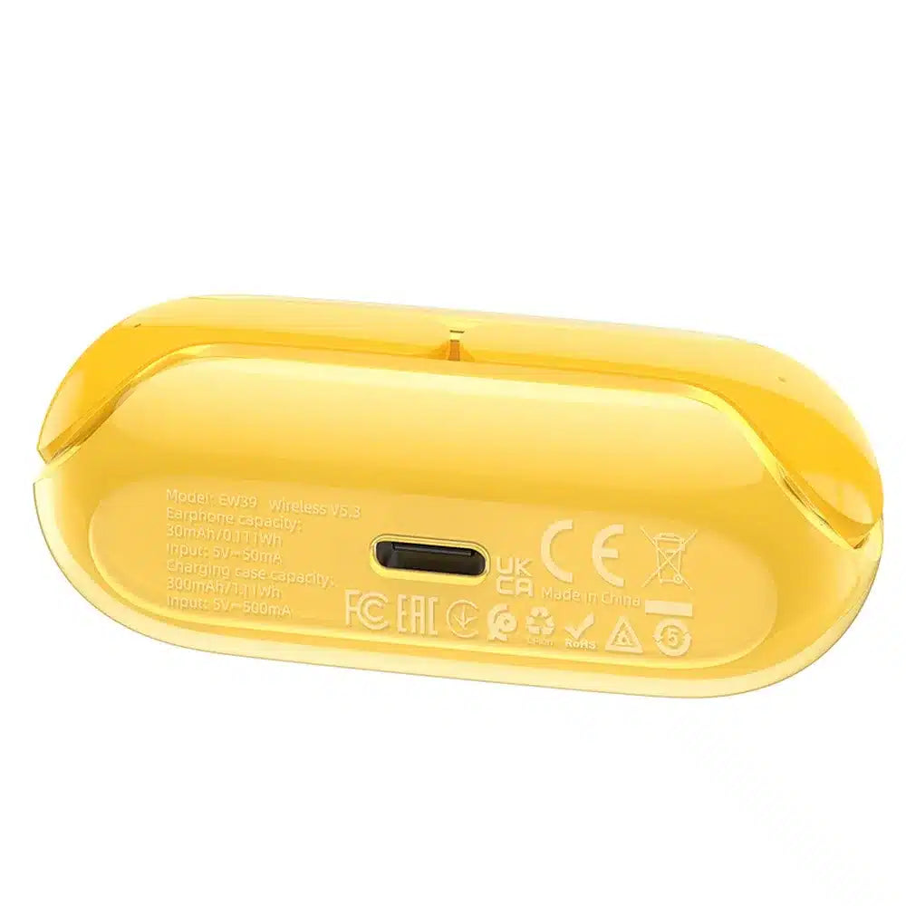 HOCO brezžične / bluetooth stereo slušalke TWS Bright true ENC EW39 rumene