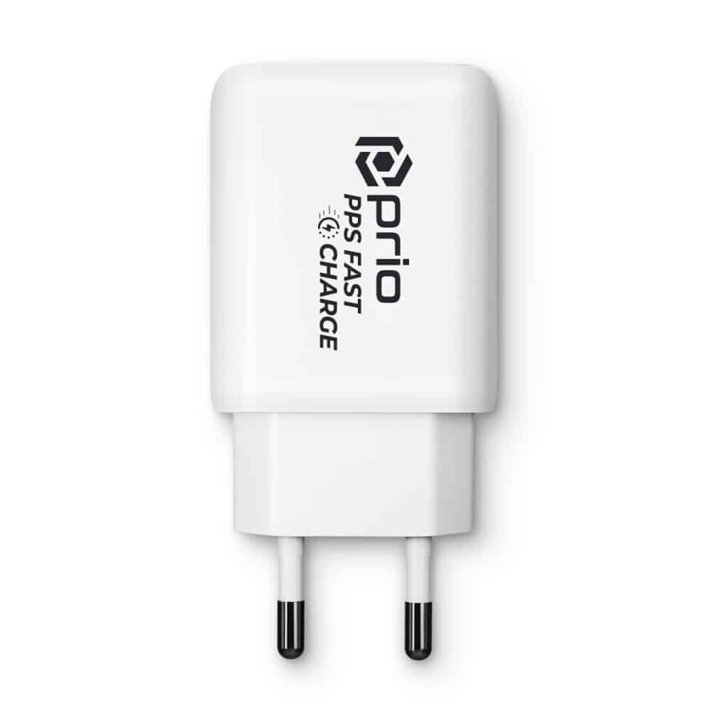 Prio Fast Charge nástěnná nabíječka 25W PD PPS (USB C) + QC 3.0 (USB A) bílá