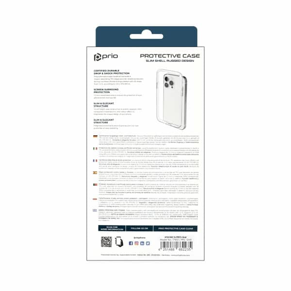PRIO Průhledný ochranný kryt pro iPhone 14 Pro (6.1in).