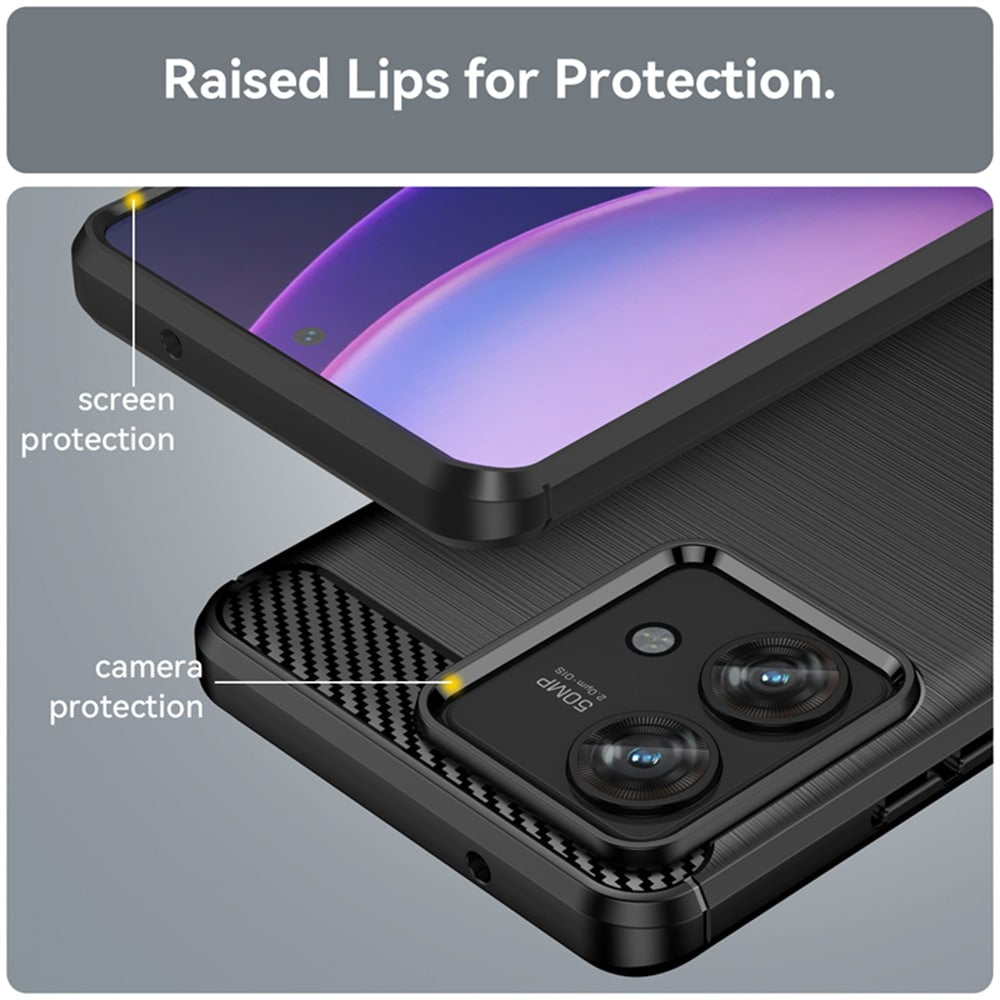 Techsuit Carbon Silicone maska za Motorola Edge 40 Neo - crna