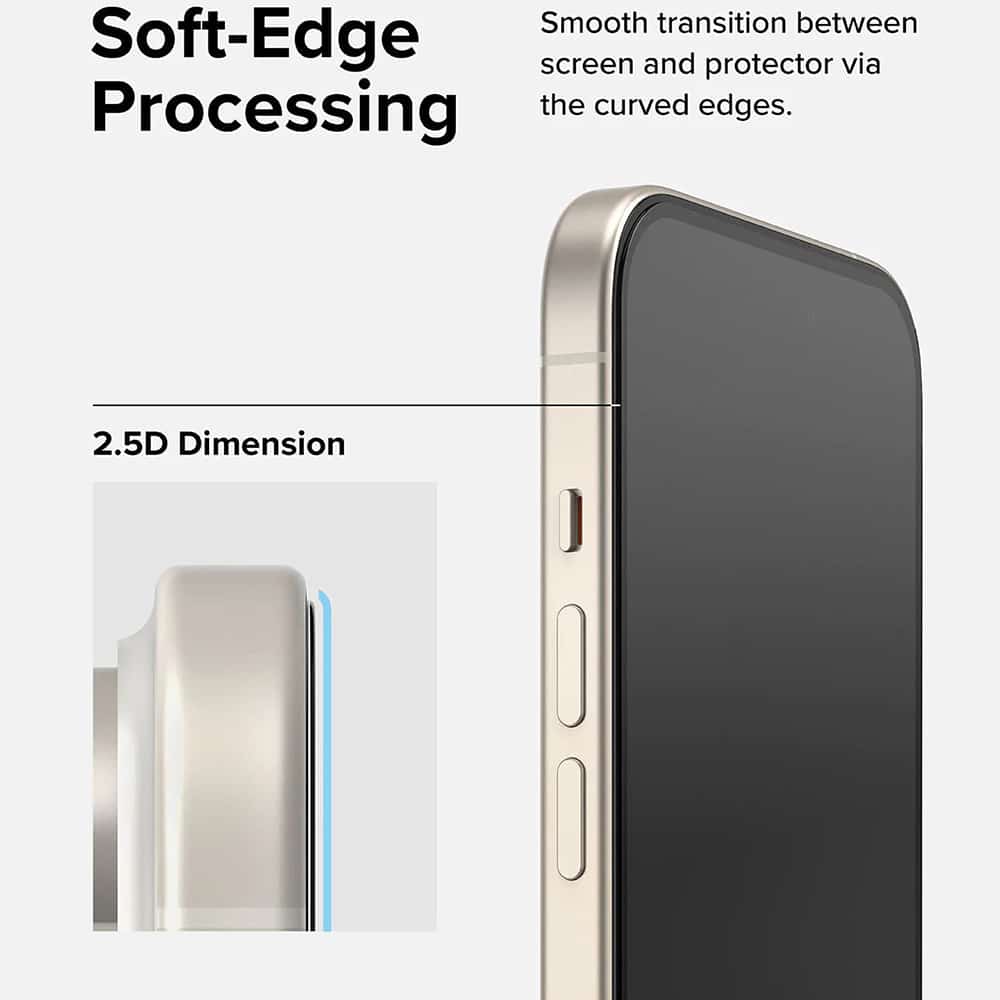 Ringke - Ochranné sklo Display pro iPhone 16 Plus/15 Plus - černé