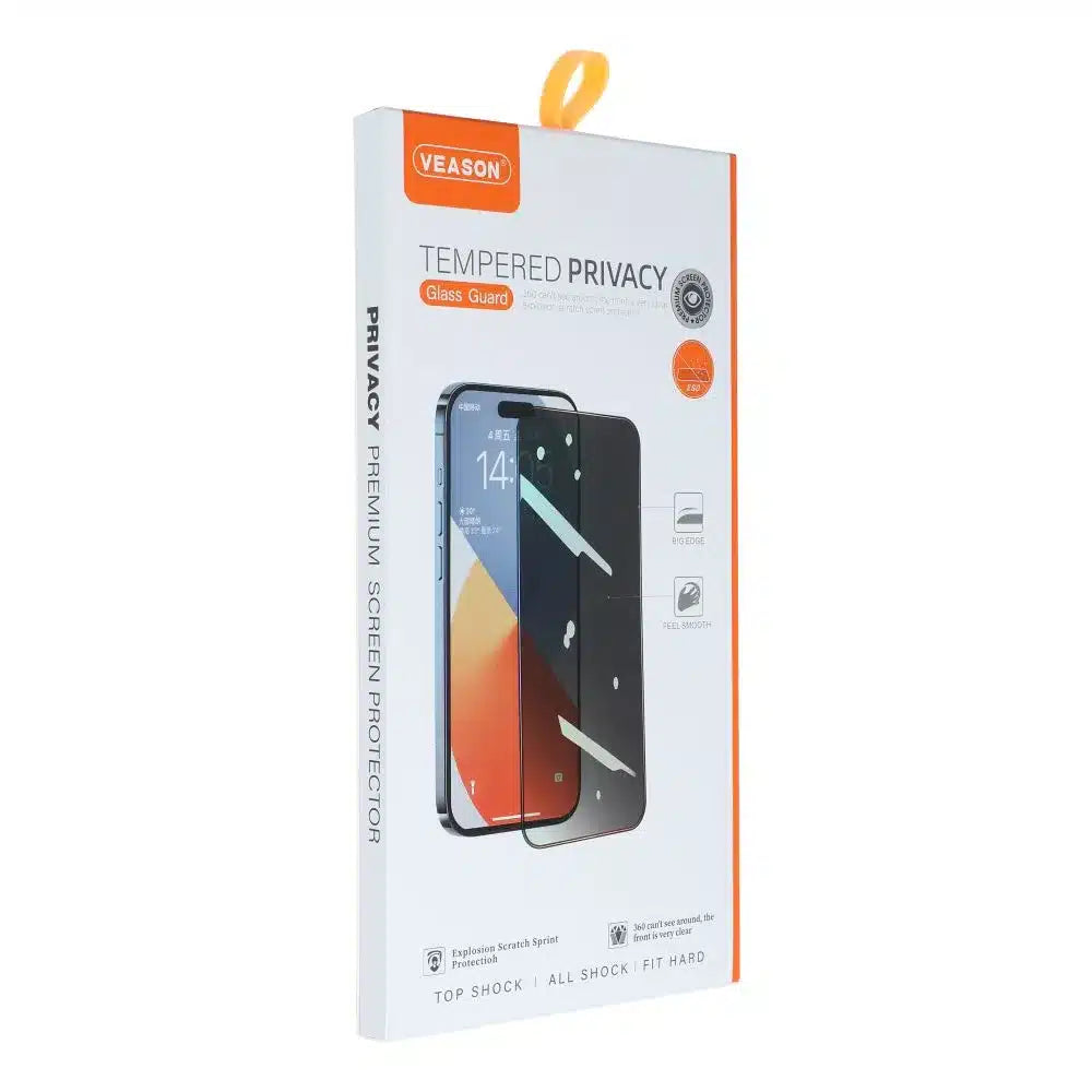 Kaljeno staklo 6D Pro Veason Privacy Glass – za iPhone XR / iPhone 11 crno