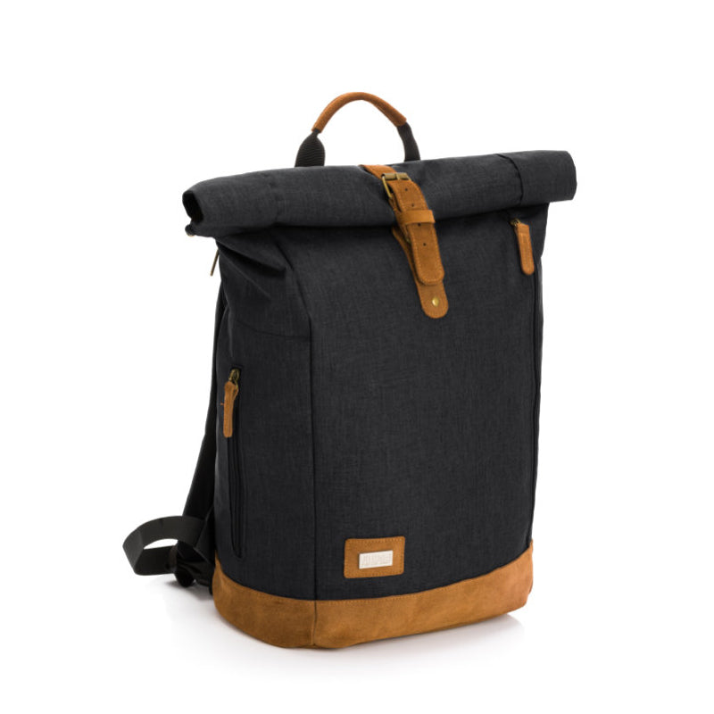 Fillikid torba/ruksak za mamu Rolltop Berlin, crna melange