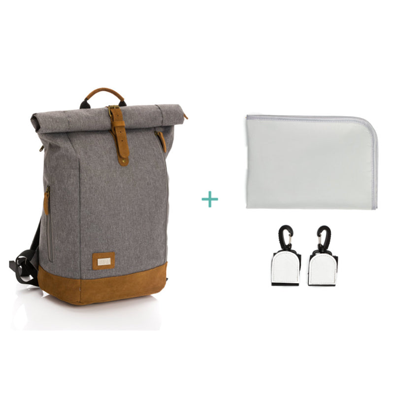 Fillikid torba/ruksak za mamu Rolltop Berlin, crna melange
