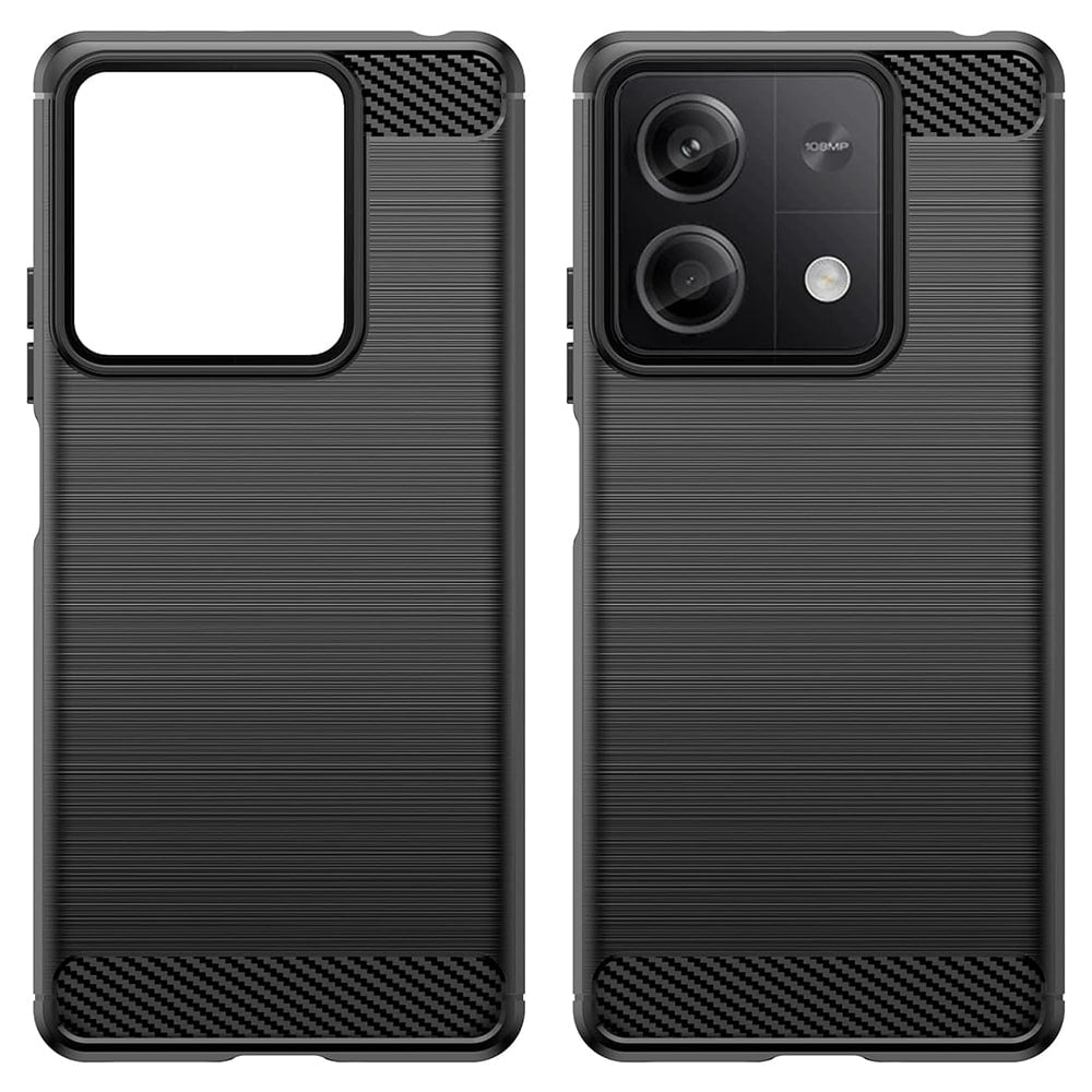 Techsuit Carbon Silicone maska za Xiaomi Redmi Note 13 5G– crna