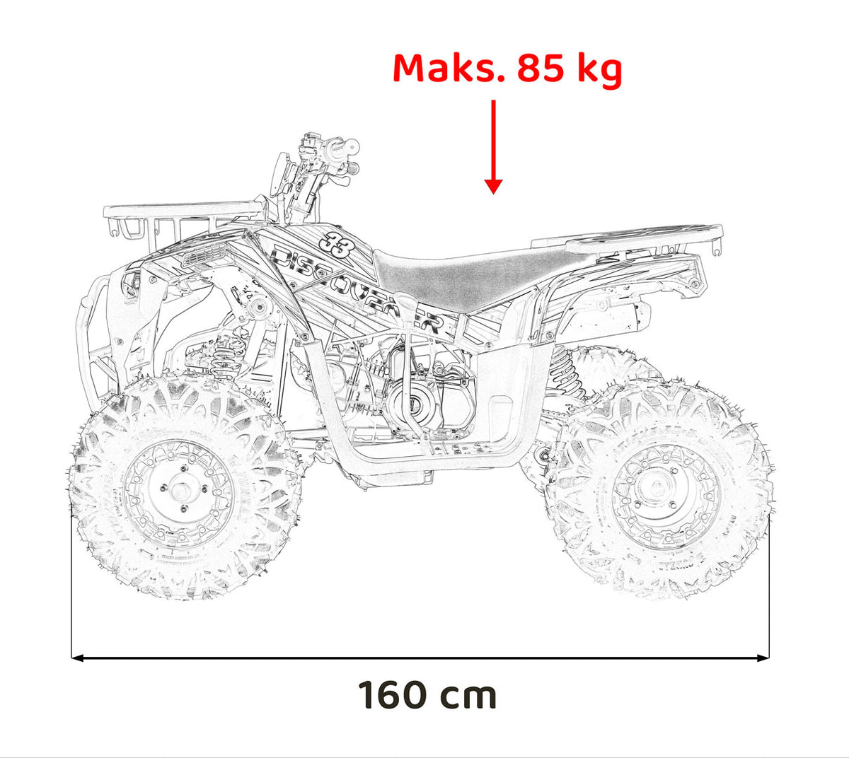 Quad na benzin 120CC DISCOVERER - narančasti
