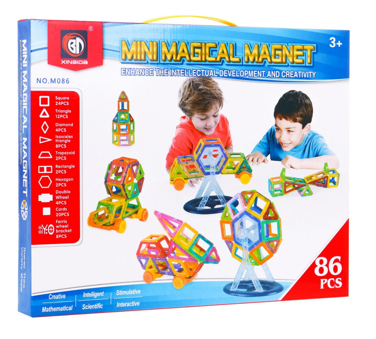 Magnetni blokovi - 86 elemenata- šareni