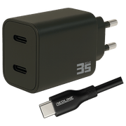 REDLINE Punjač sa USB-C kablom, 2 x USB-C, brzi, 35W, GaN - PQ351CC+CC1.2M60W