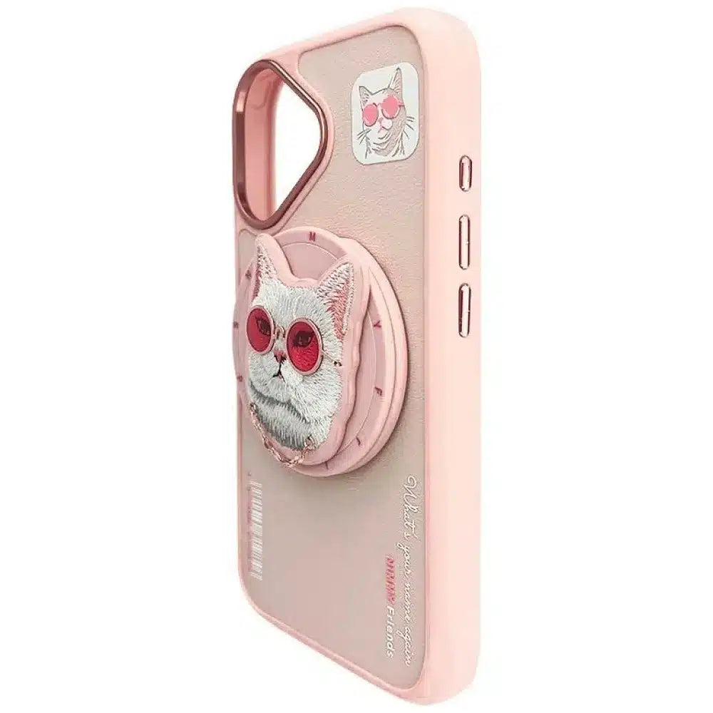 NIMMY GLASSES COOL CAT MagSafe kompatibilna maskica za iPhone 16 roza