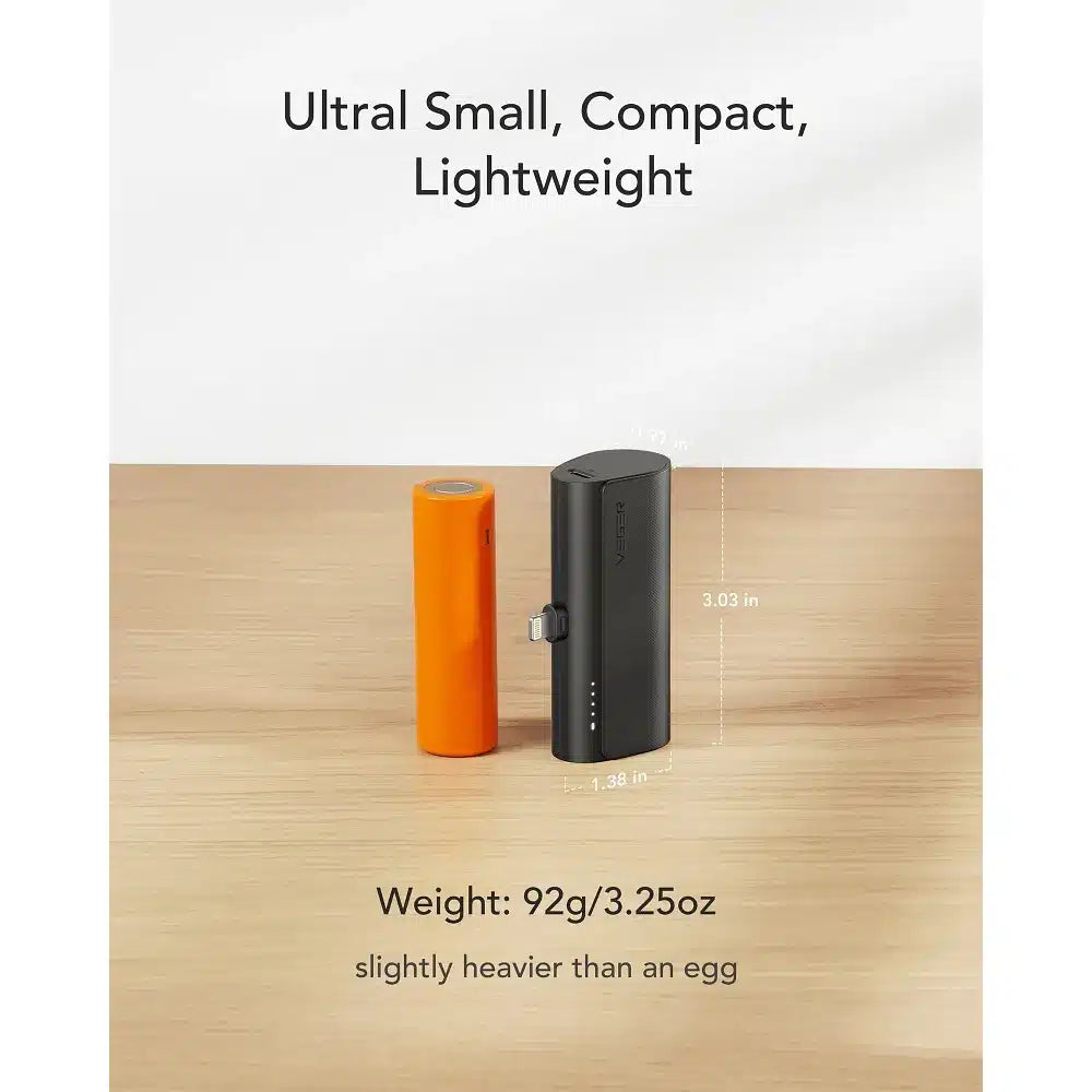 Powerbank VEGER PlugOn - 5000mAh sa ugrađenim konektorom za Lightning 8-pin PD 20W