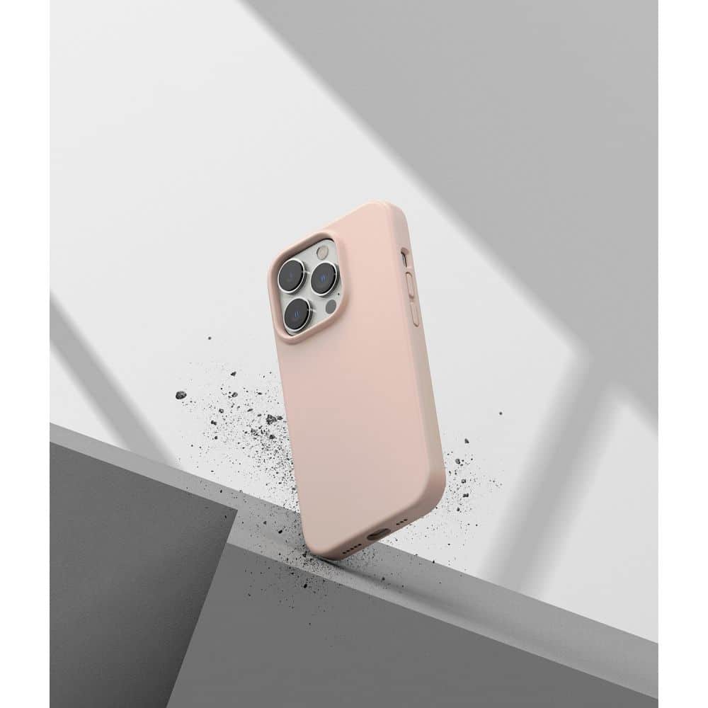 RINGKE SILIKONOVÉ POUZDRO PRO IPHONE 14 PRO PINK SAND