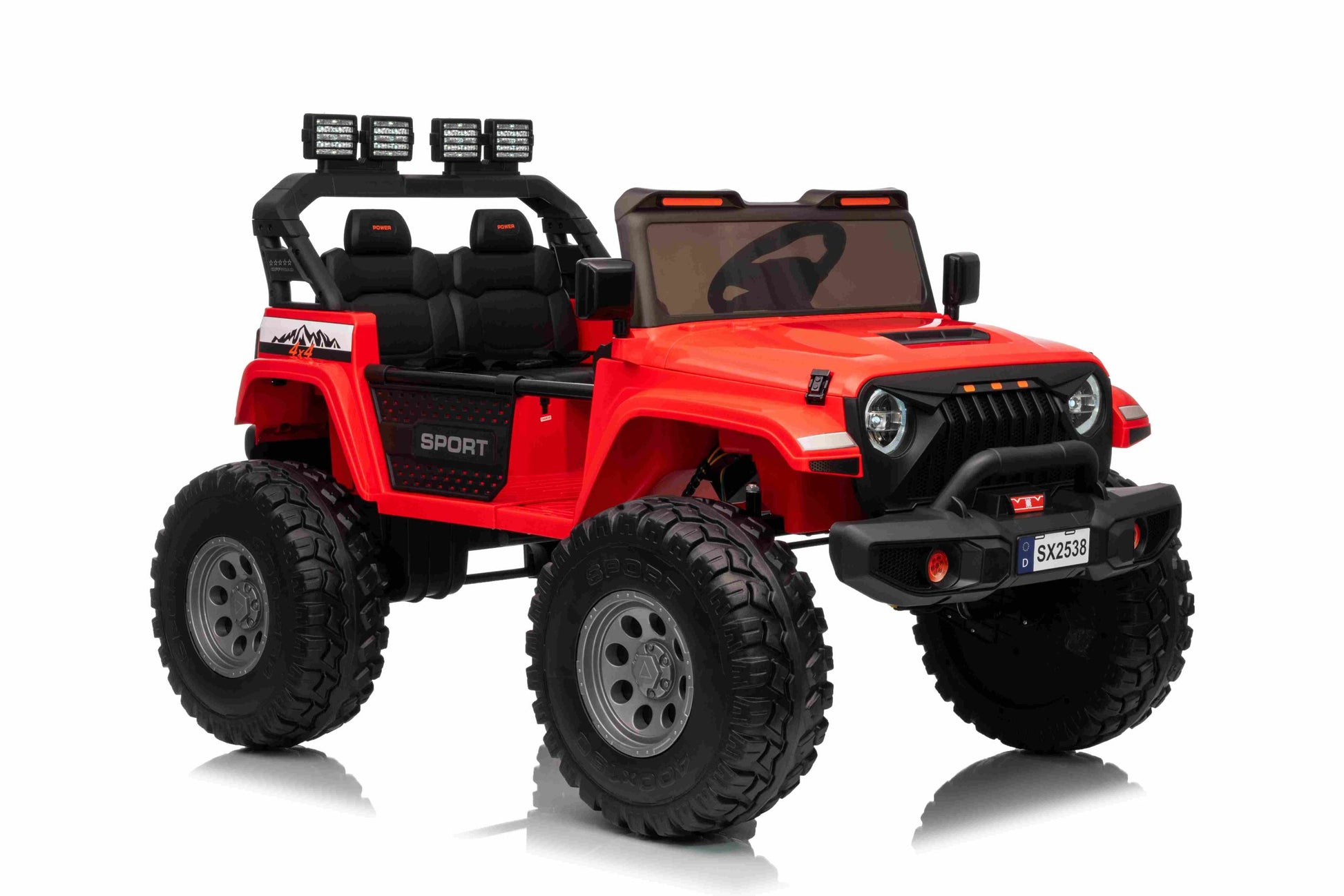 Auto na akumulator Extreme Sport 4x4 s podesivom dužinom vozila - dvosjed - crveni