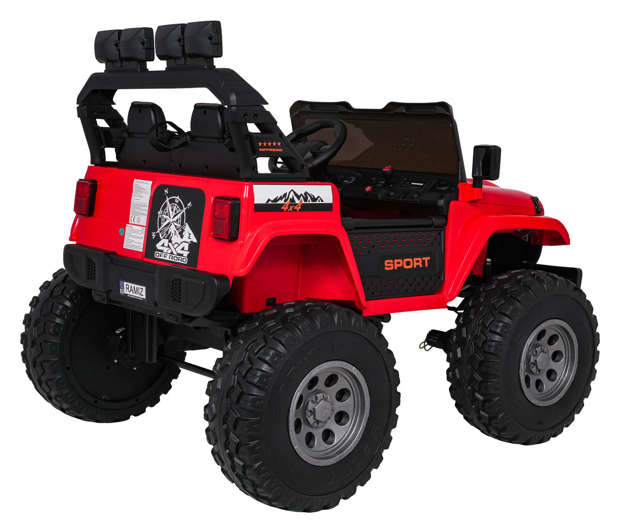 Auto na akumulator Extreme Sport 4x4 s podesivom dužinom vozila - dvosjed - crveni