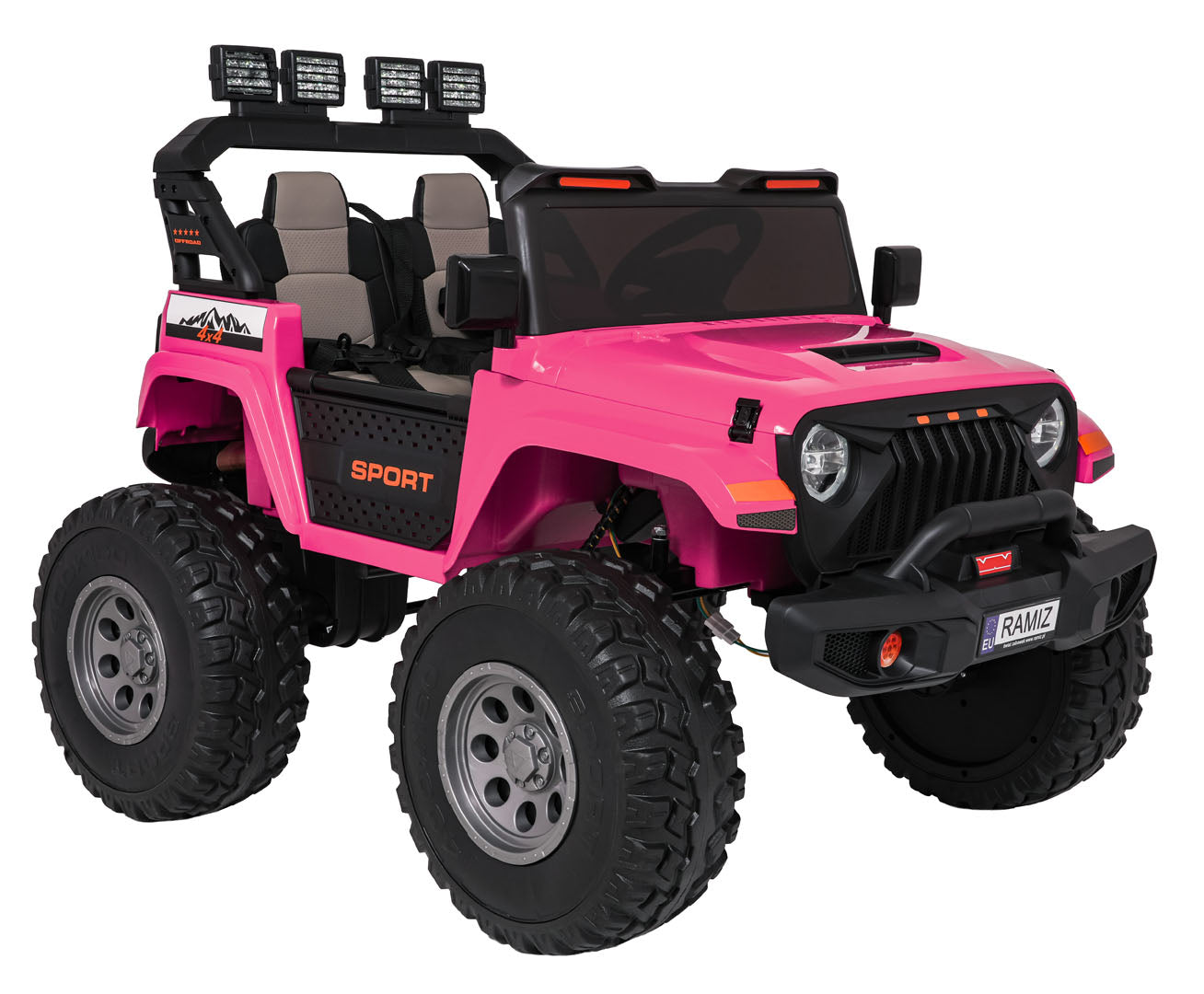 Auto na akumulator Extreme Sport 4x4 s podesivom dužinom vozila - dvosjed - rozi