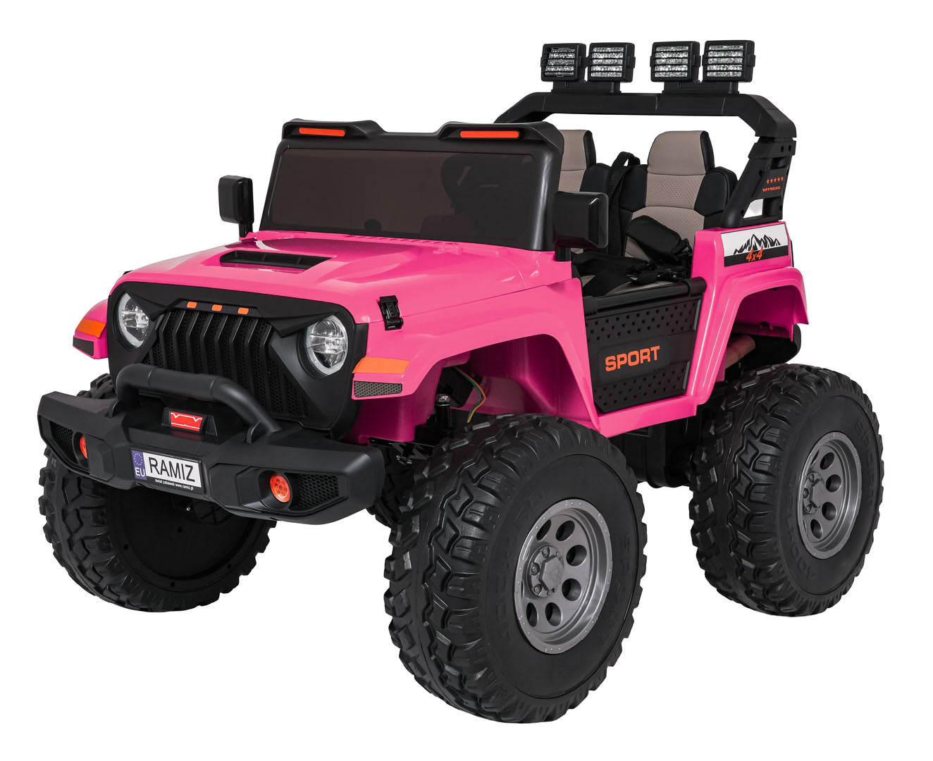 Auto na akumulator Extreme Sport 4x4 s podesivom dužinom vozila - dvosjed - rozi