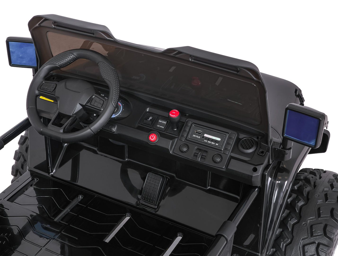 Auto na akumulator Extreme Sport 4x4 s podesivom dužinom vozila - dvosjed - crni