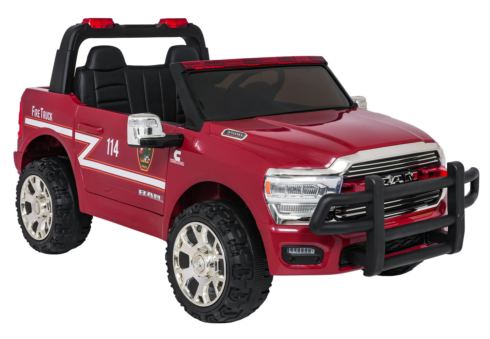 Licencirani auto na akumulator RAM 3500 Police - dvosjed - crveni
