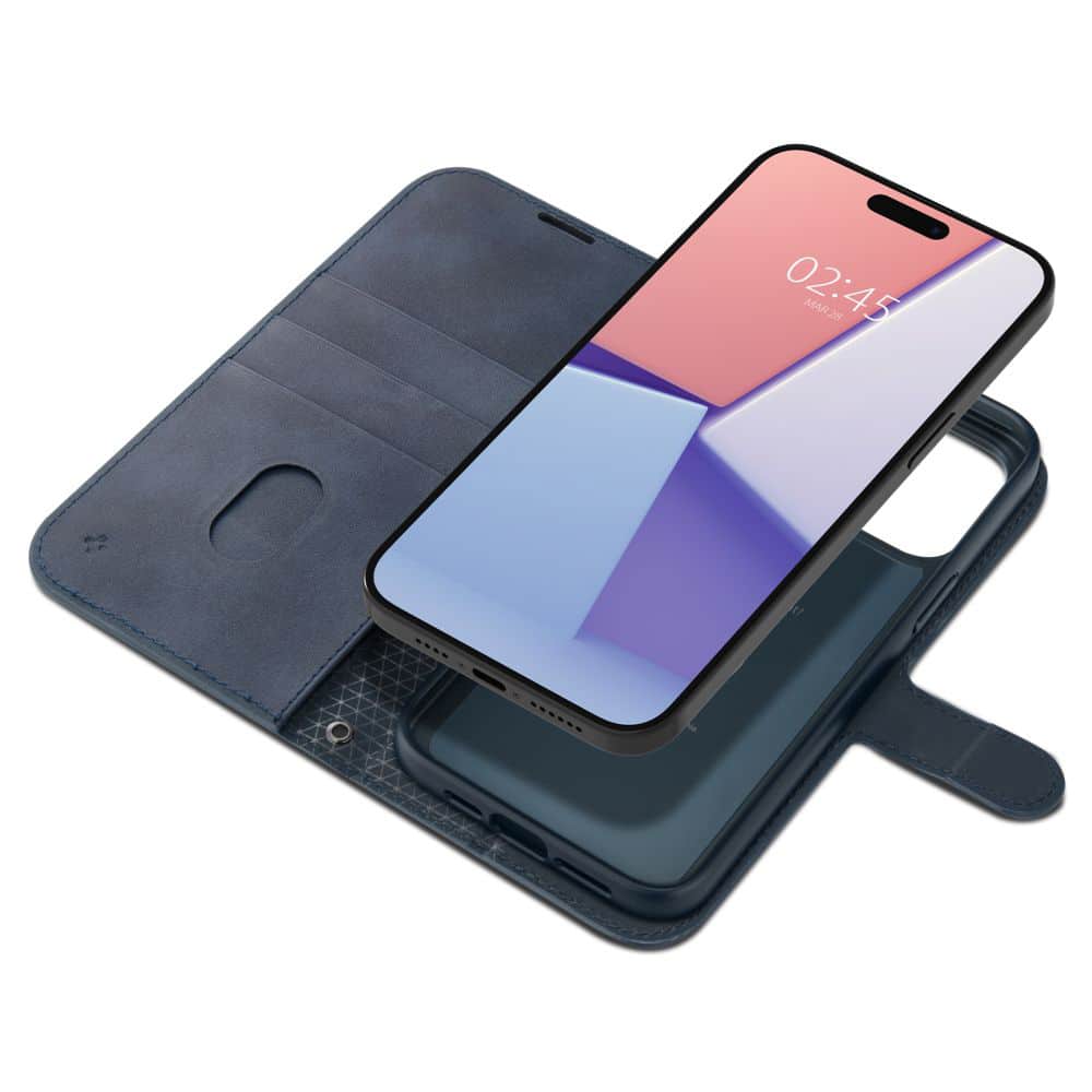 Pouzdro Spigen Wallet S Pro pro iPhone 15 Pro Max – tmavě modrá