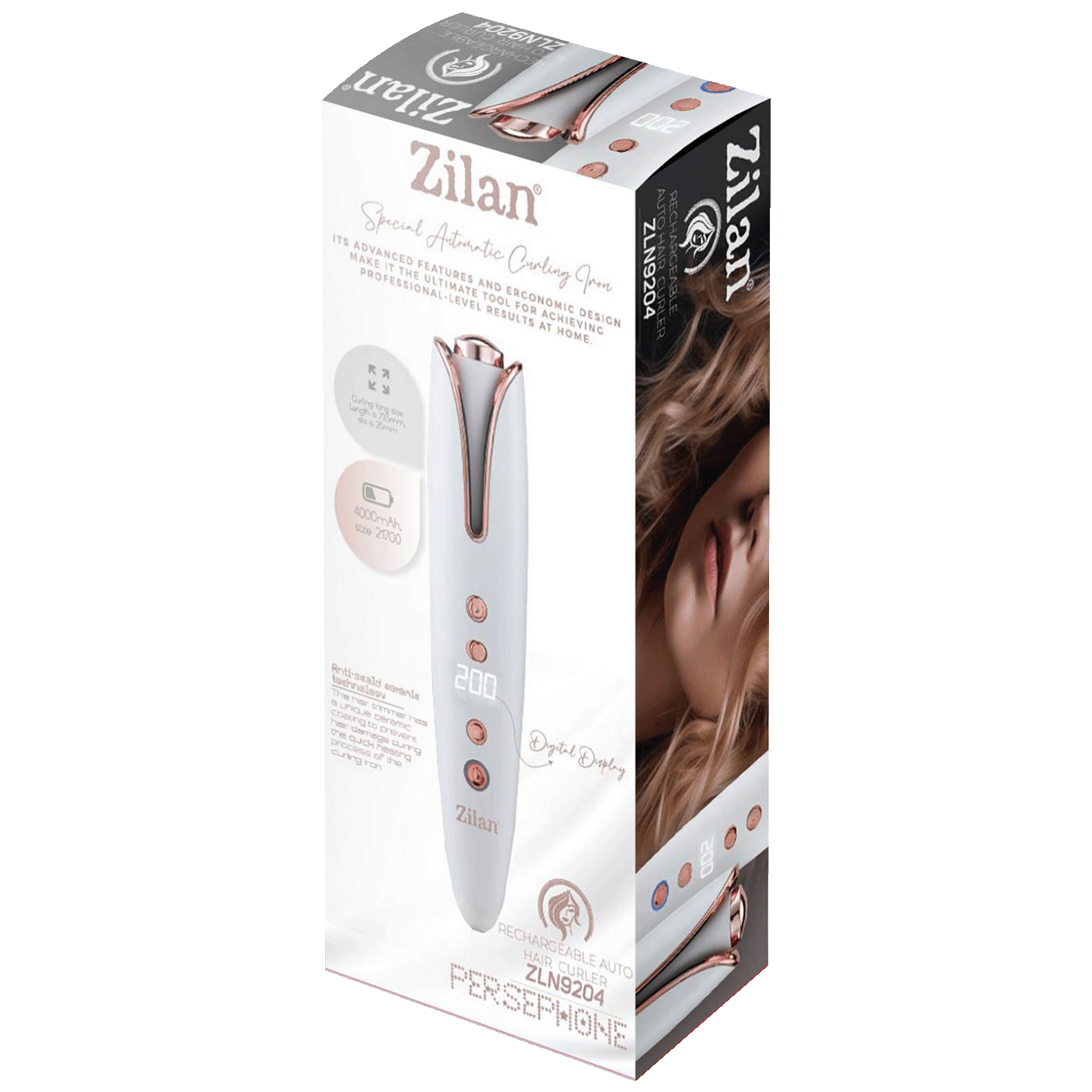 Zilan Bežični uvijač za kosu, 4000 mAh, LED display - ZLN9204 Persephone