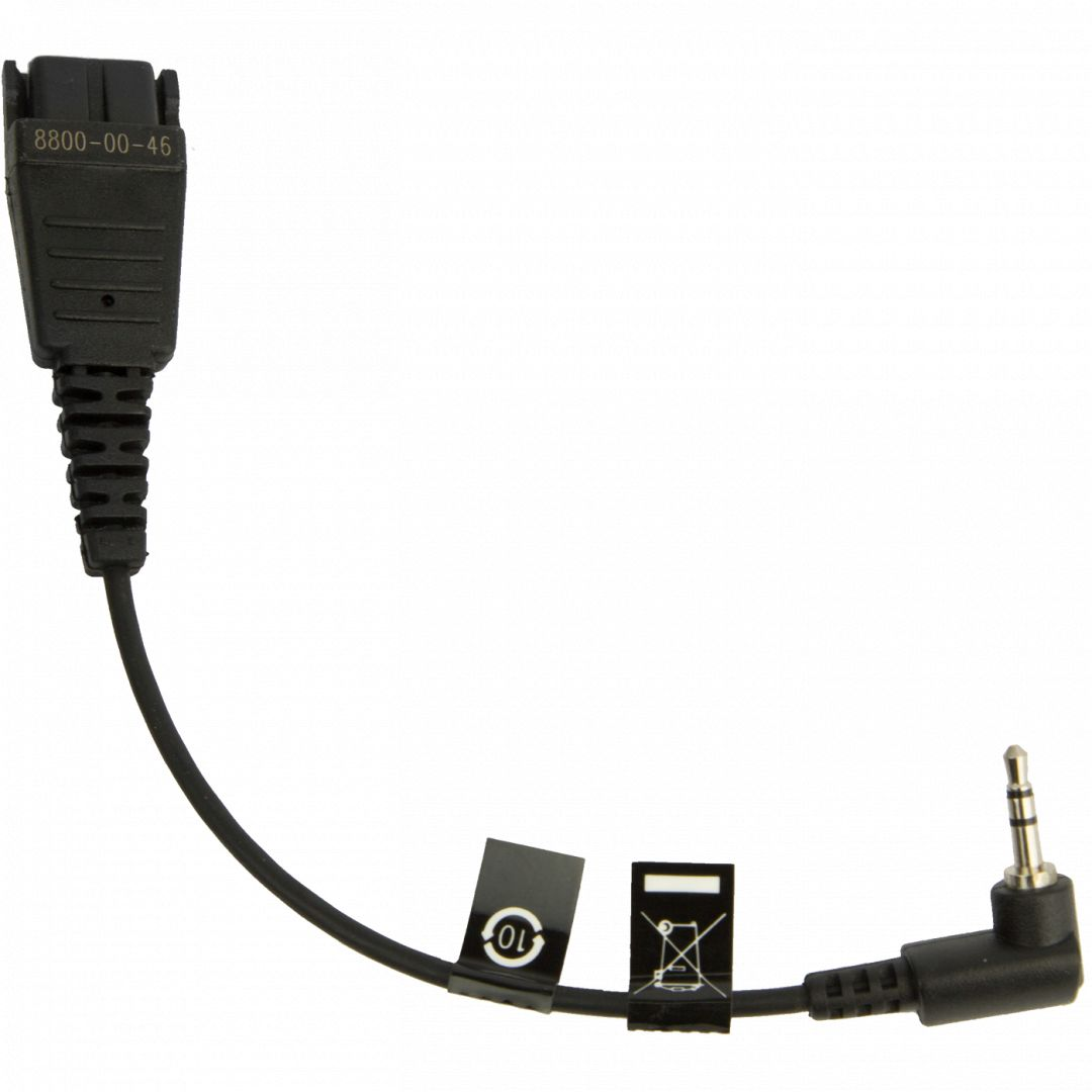 Jabra 8800-00-46 audio kabel 0,15 m QD 2.5mm jack Crno