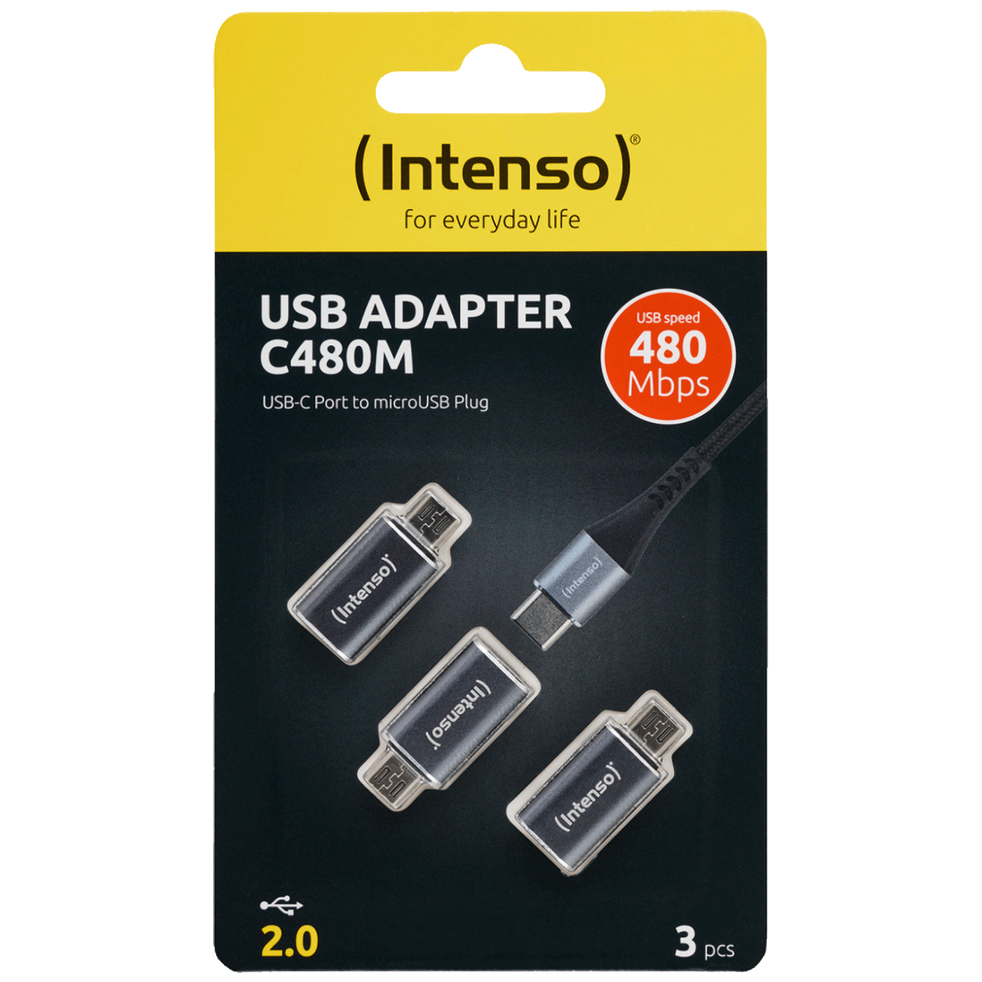 (Intenso) Adapter USB C na micro USB, 3 kom. pakiranje - C480M 3 pcs