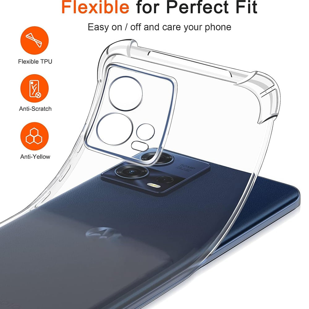Techsuit Shockproof Clear Silicone prozirna maskica otporna na udarce za Motorola Edge 30 Fusion