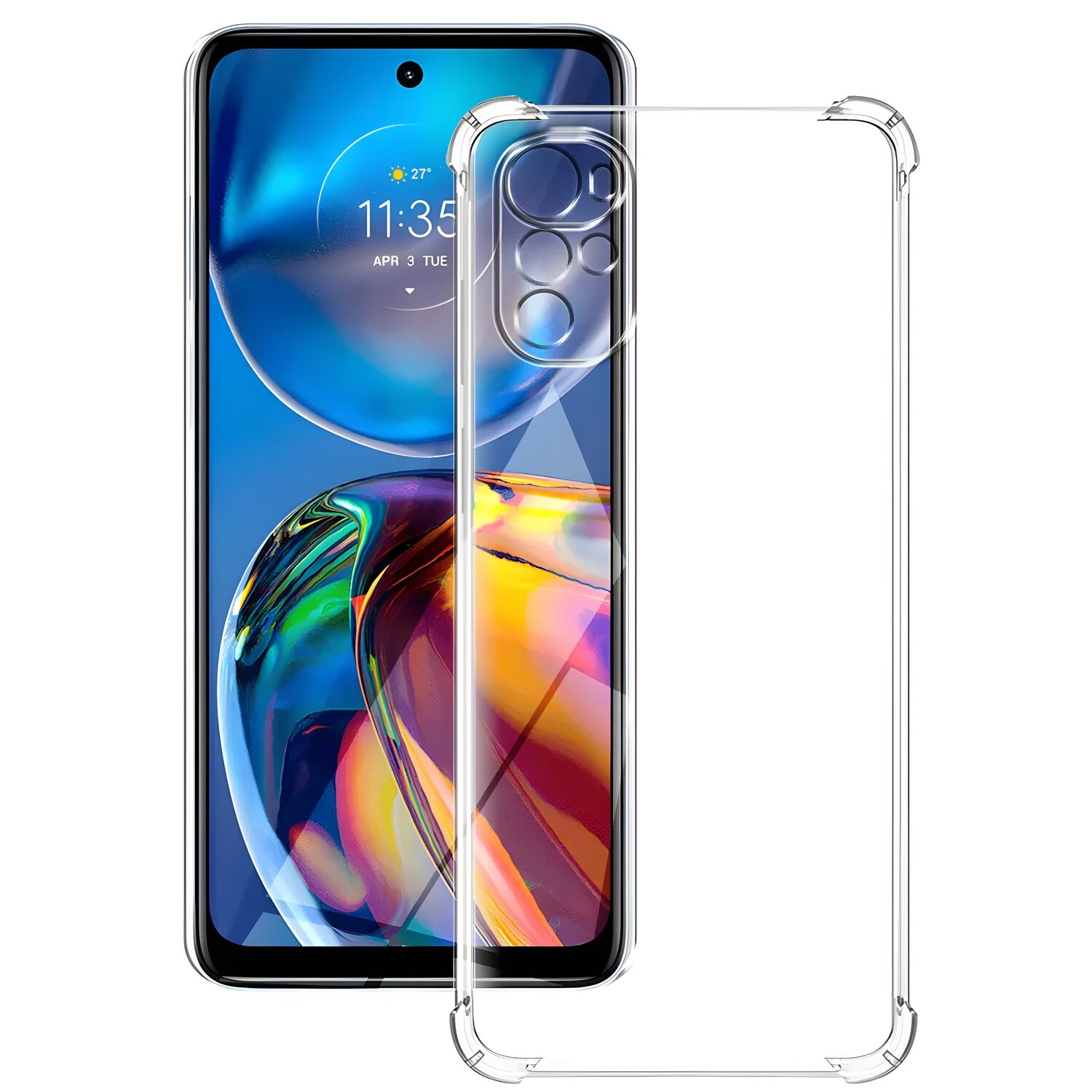 Silikonska futrola s ojačanim rubovima za Motorola Moto E32/Moto E32s - Prozirna KP30030