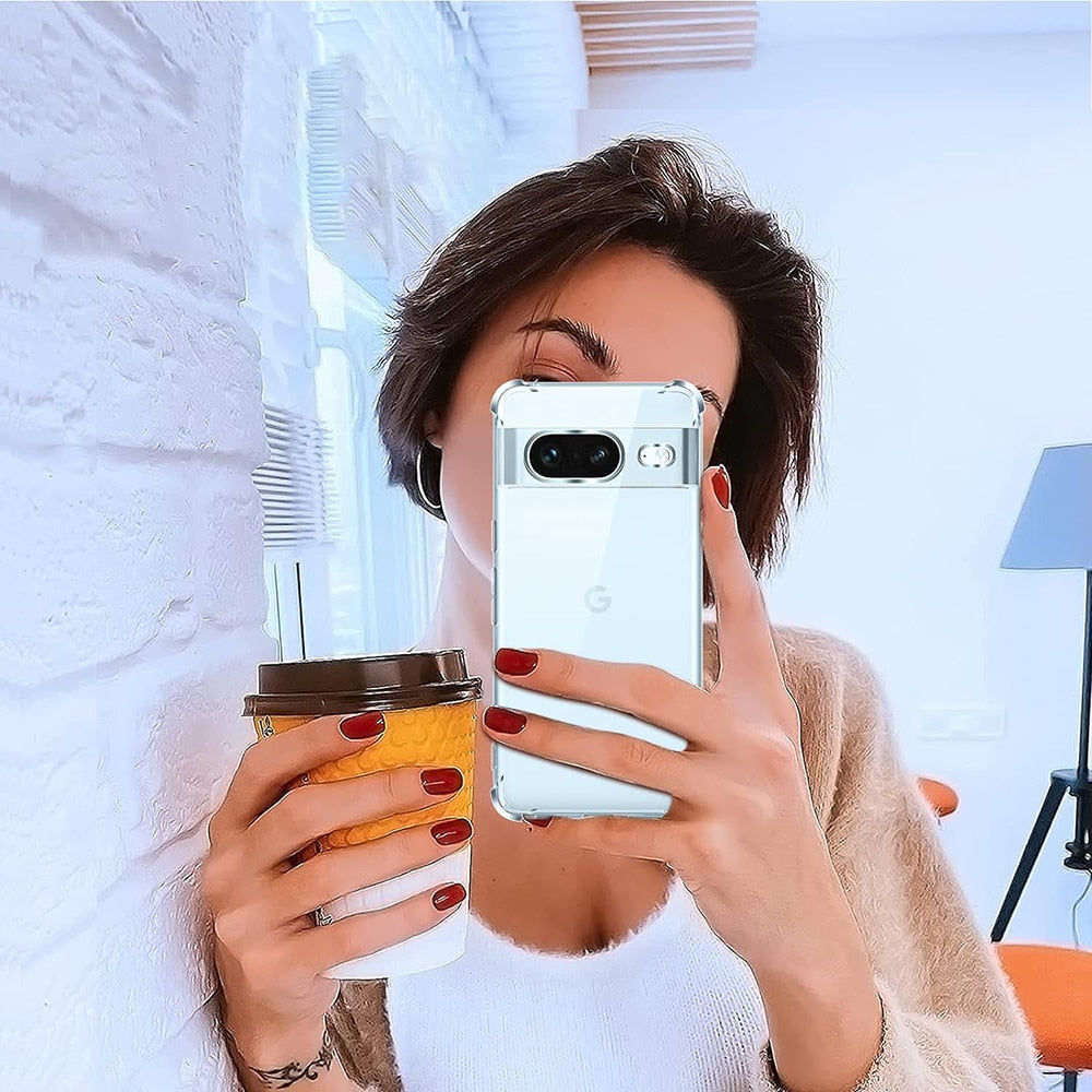 Techsuit Shockproof Clear Silicone průhledné pouzdro odolné proti nárazům pro Google Pixel 8a