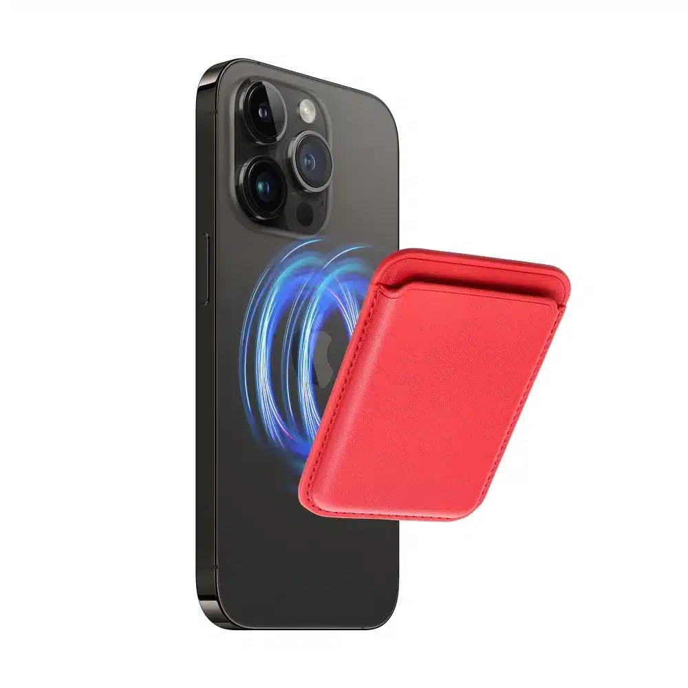 Kožená červená magnetická peněženka Mag Wallet