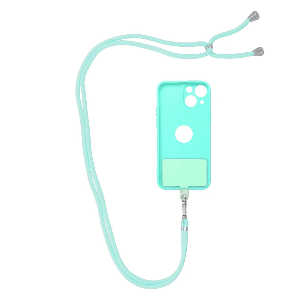 SWING přívěsek na telefon s nastavitelnou délkou / délka šňůrky 165 cm (max. 82,5 cm ve smyčce) / přes rameno nebo na krk – světle zelená