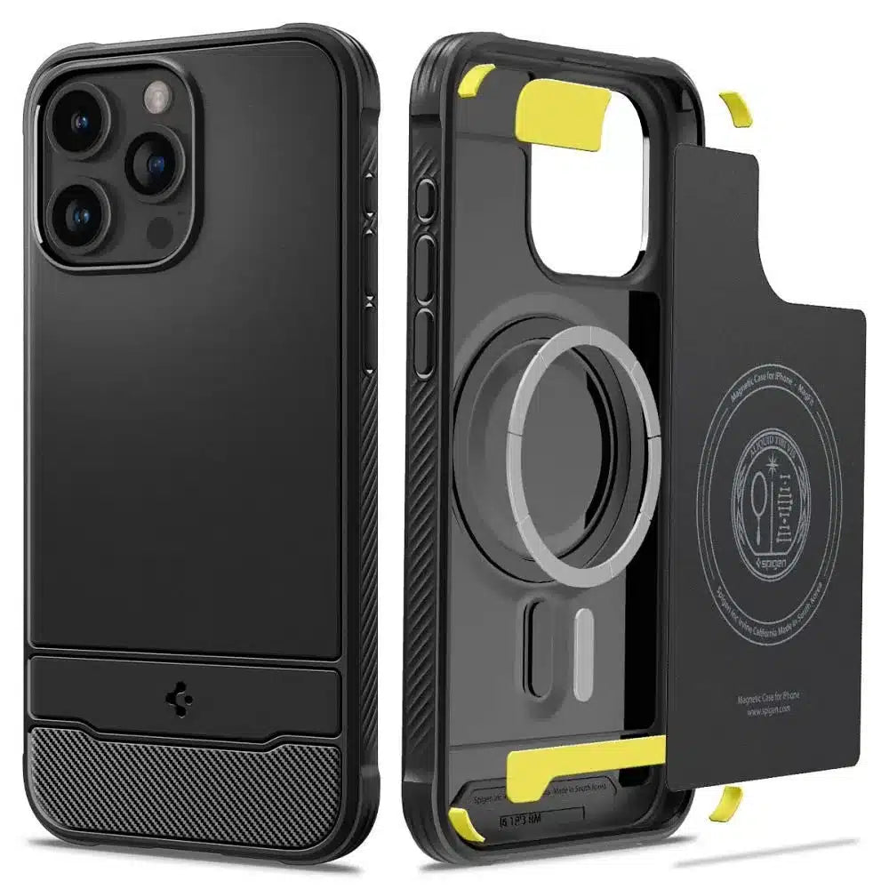 SPIGEN Rugged Armor MAG torbica kompatibilna s MAGSAFE za IPHONE 15 PRO mat crna