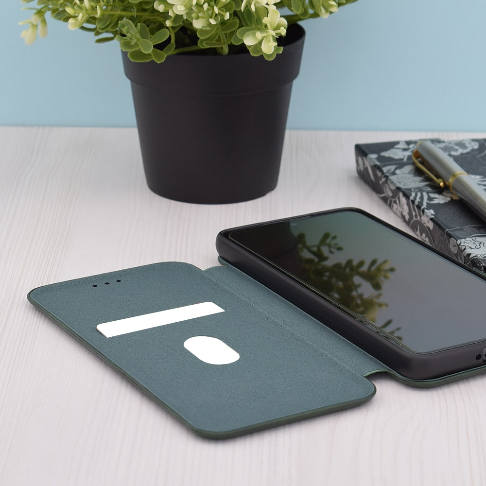 Techsuit Safe Wallet Plus skládací pouzdro pro Honor Magic6 Pro – tmavě zelené