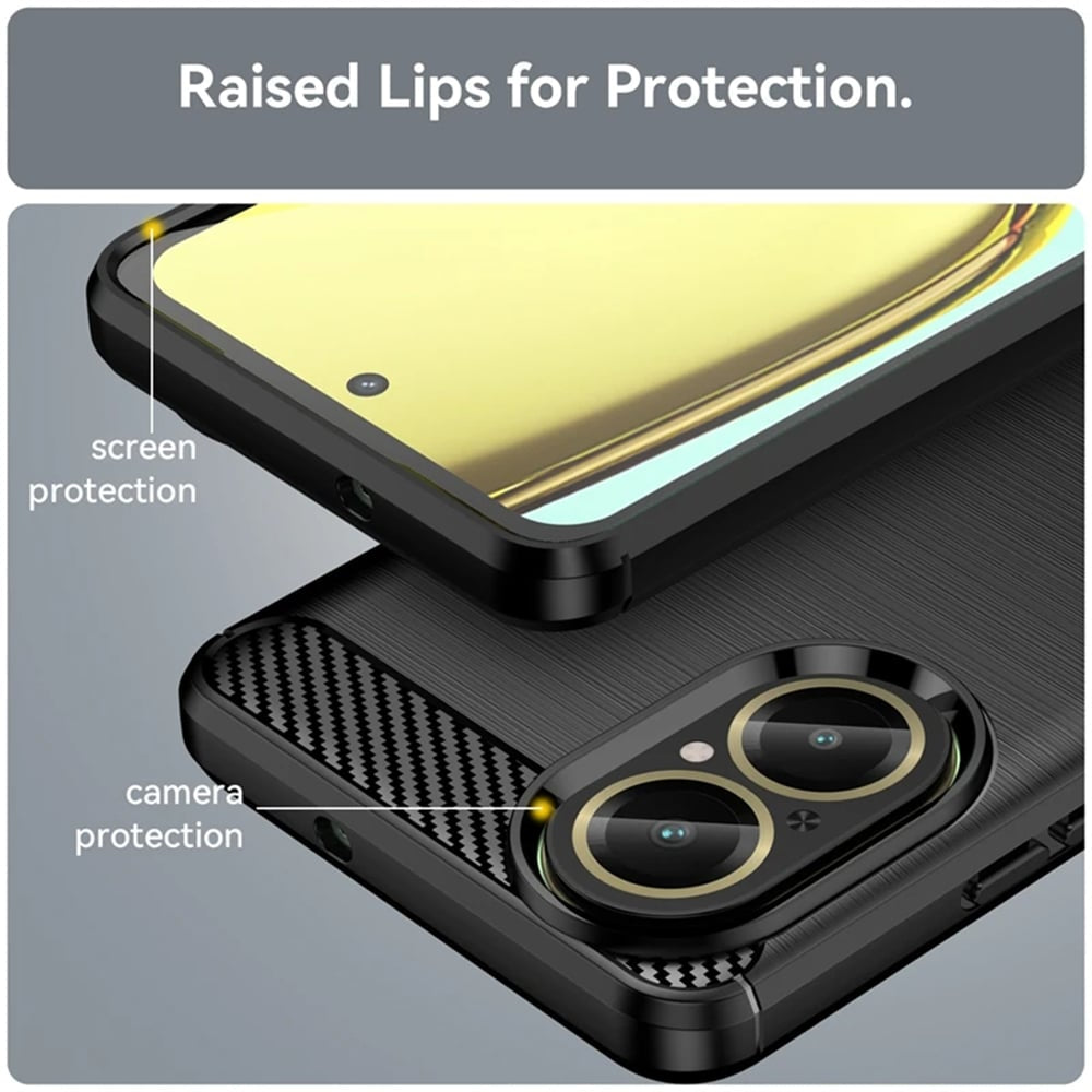 Techsuit Carbon Silicone pouzdro pro Realme C67 4G – černé