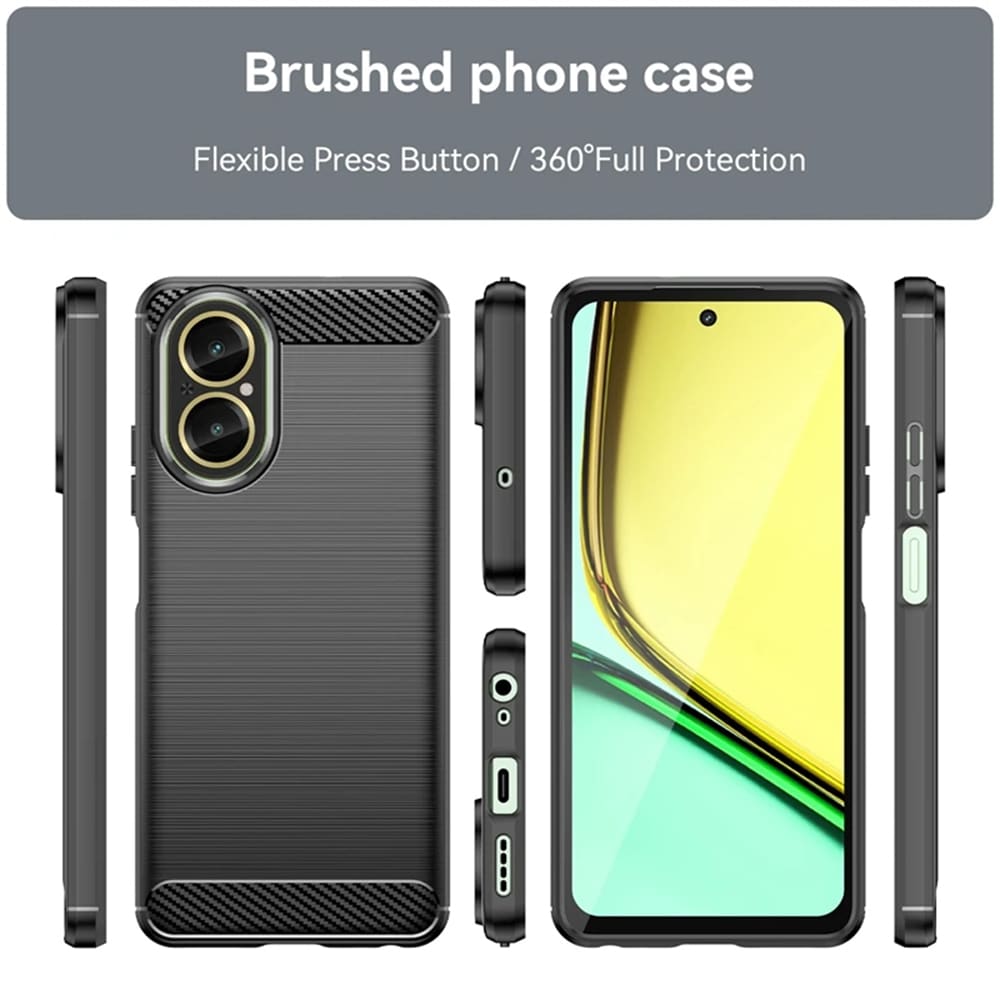 Techsuit Carbon Silicone pouzdro pro Realme C67 4G – černé