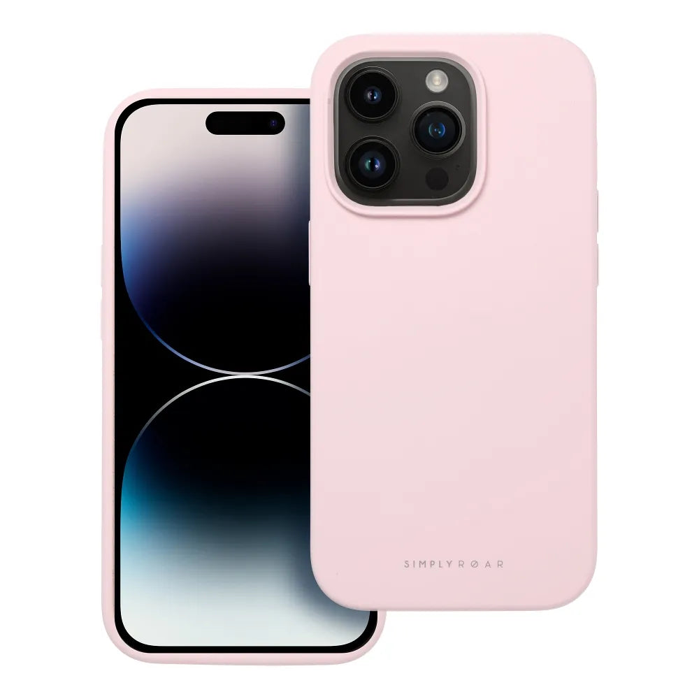 Roar Cloud-Skin maska pro iPhone 14 Pro světle růžová