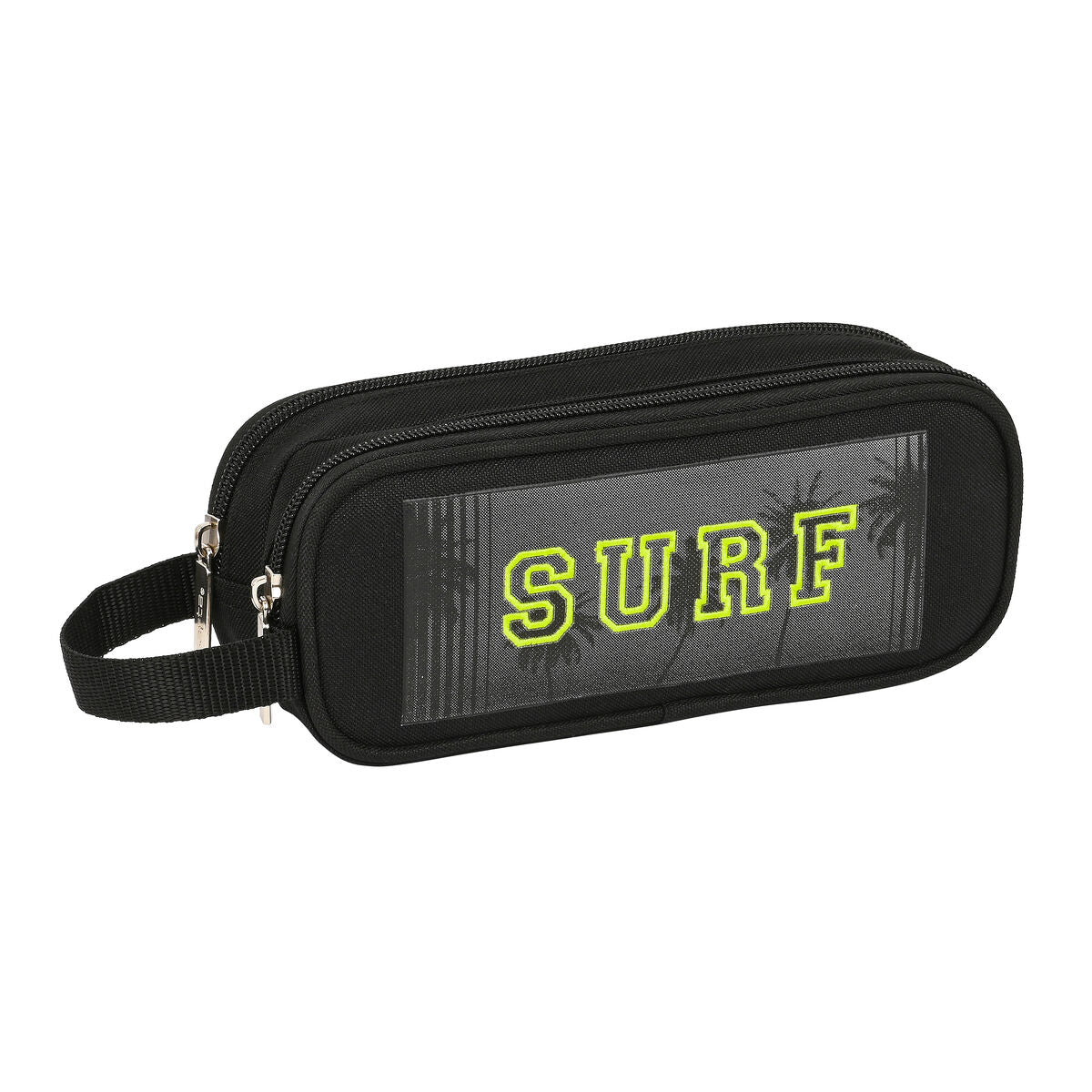 Dvostruka pernica Safta Surf Crna (21 x 8 x 6 cm)