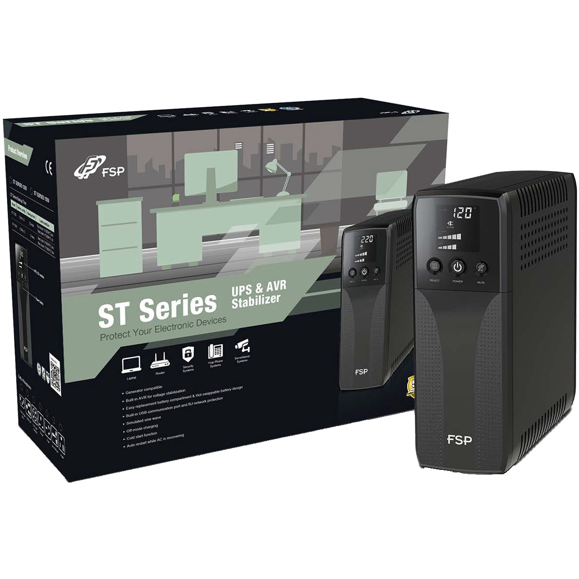 FSP ST 850 neprekidan tok energije (UPS) Line-Interactive 0,85 kVA 510 W 4 utičnice naizmjenične struje