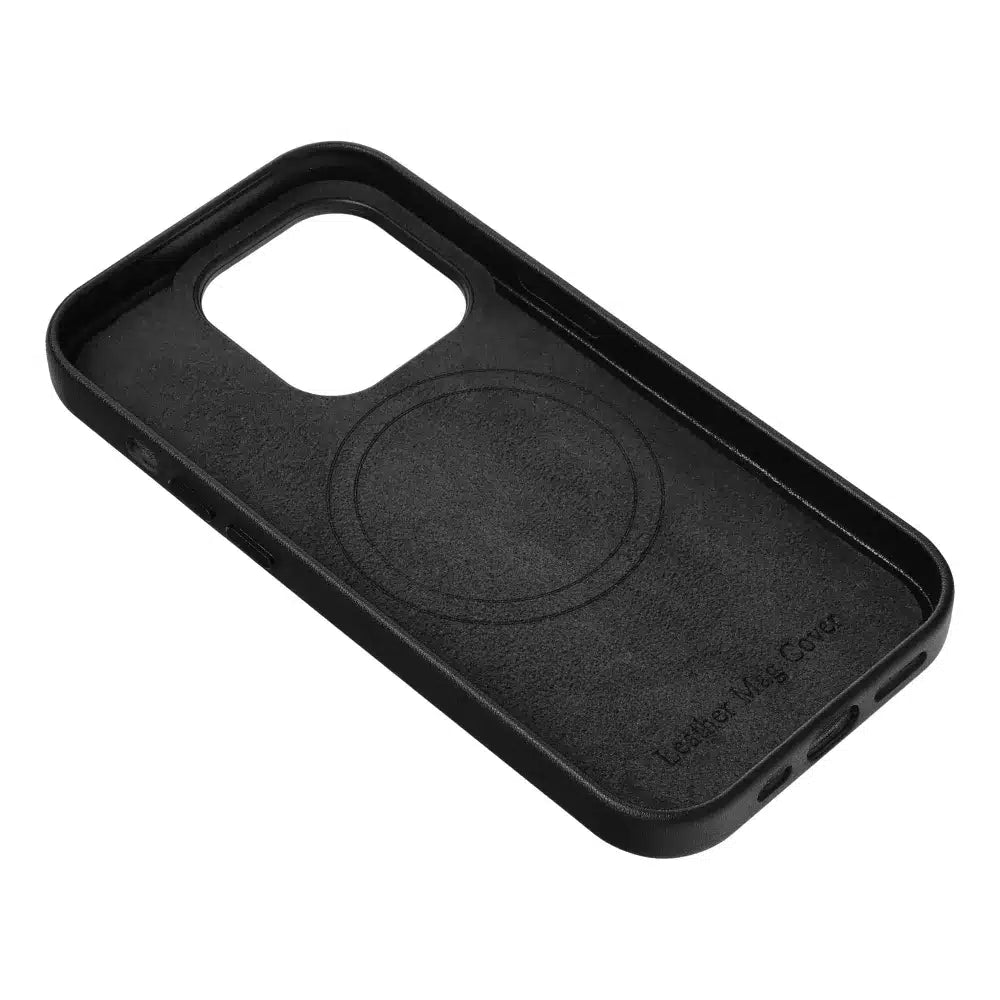 Kožna Mag Cover maska kompatibilna s MagSafe za iPhone 13 crna
