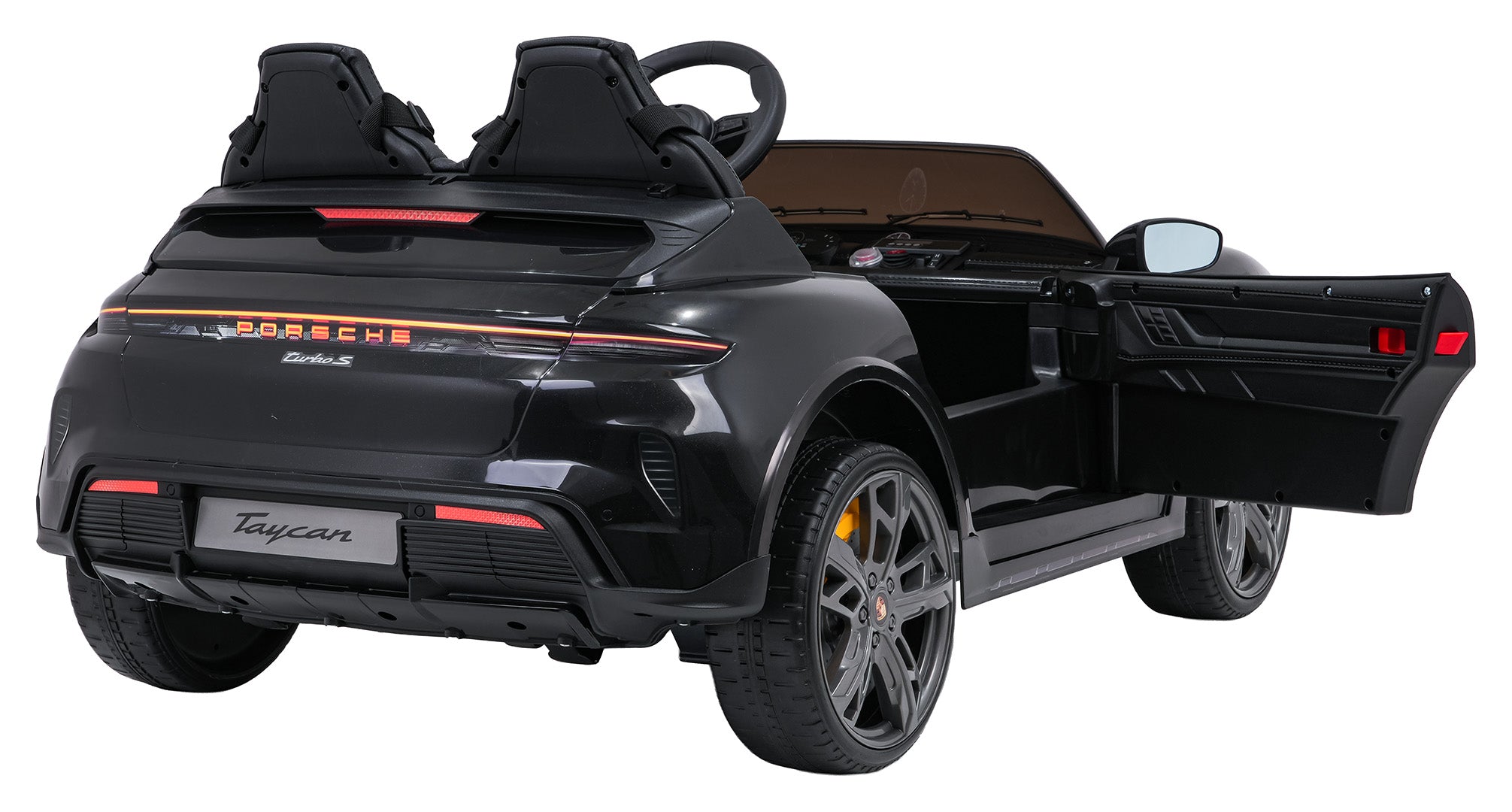 Licencirani auto na akumulator Porsche Taycan Turbo S - dvosjed - crni