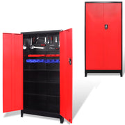 Ormar za Alat s 2 Vrata Čelični 90x40x180 cm Crno-Crveni