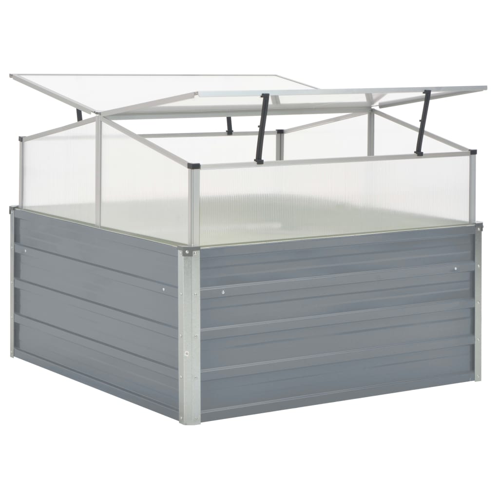 Staklenik 100x100x85 cm Galvanizirani Čelik Sivi