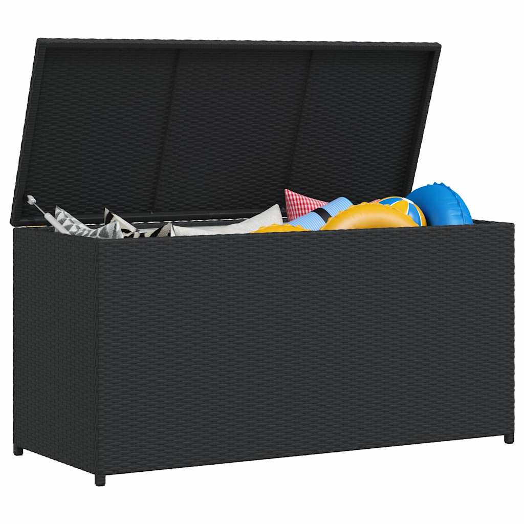 Vrtna kutija za pohranu crna 120 x 50 x 60 cm od poliratana