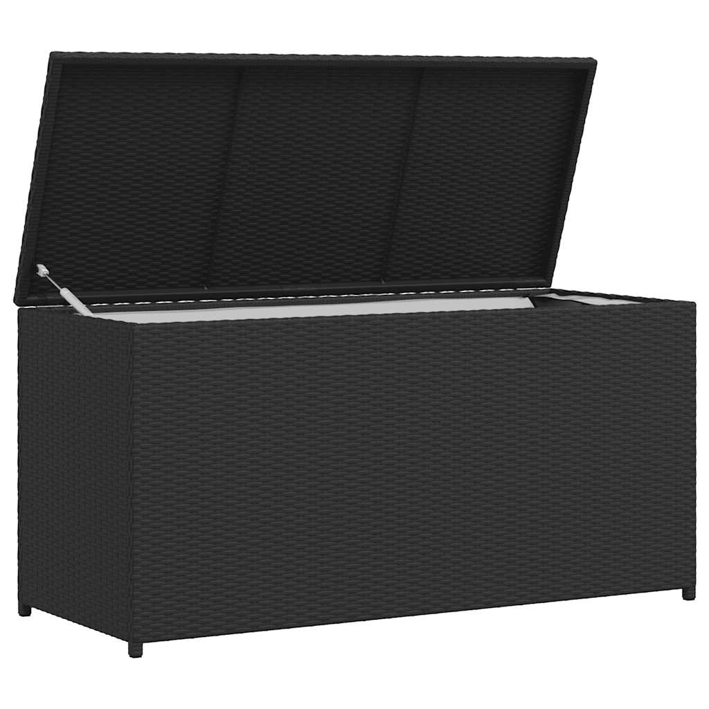Vrtna kutija za pohranu crna 120 x 50 x 60 cm od poliratana