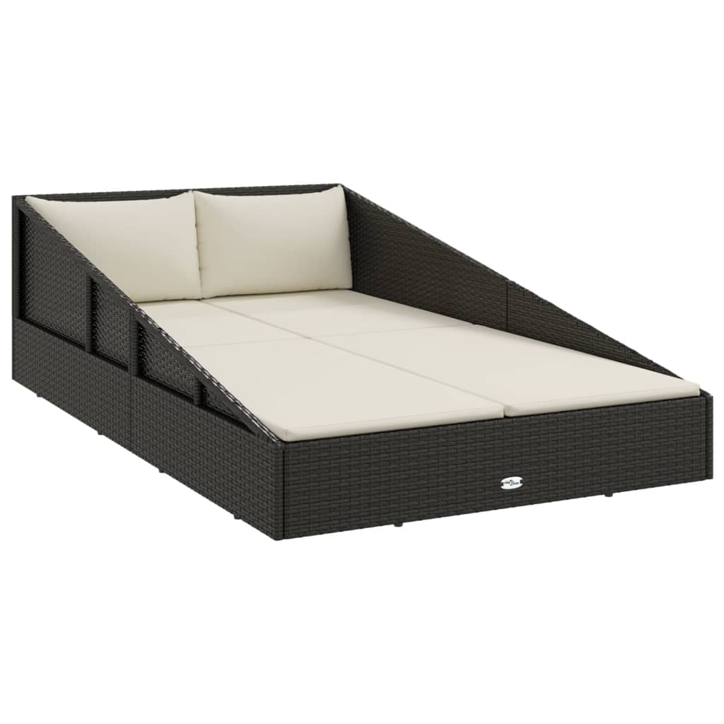 Vrtni krevet crni 110 x 200 cm od poliratana