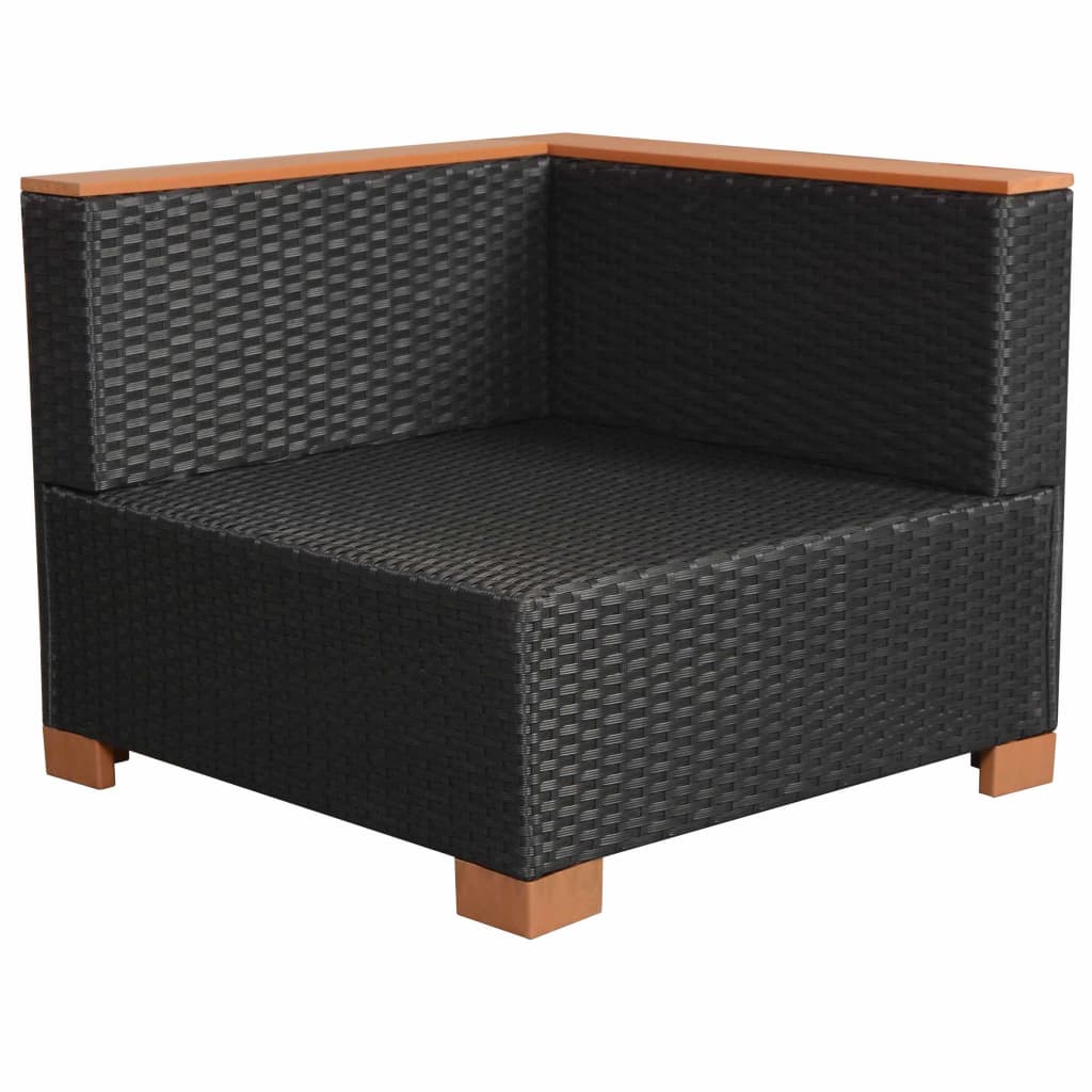 Vrtna sofa od poliratana crna