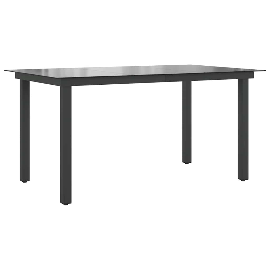 Vrtni stol crni 150 x 90 x 74 cm aluminijum i staklo