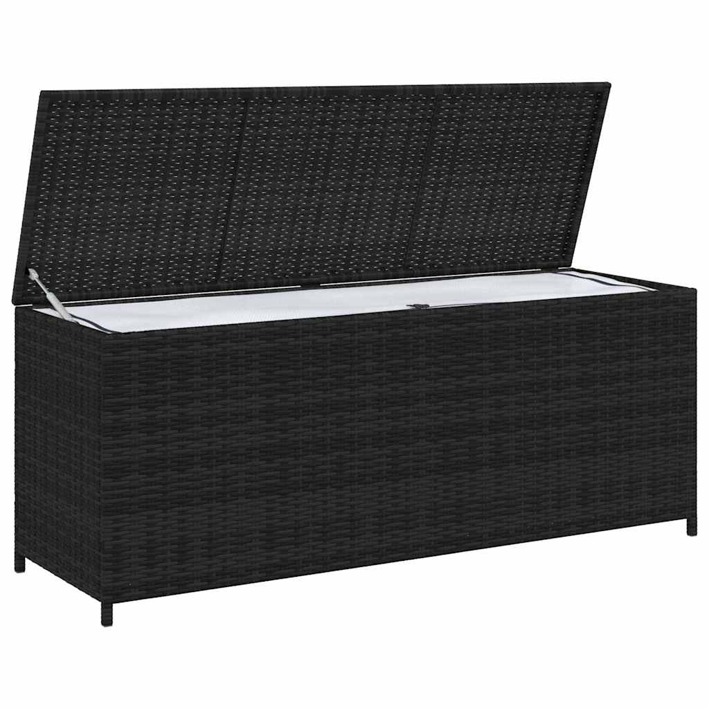Vrtna kutija za pohranu crna 150 x 50 x 60 cm poliratan